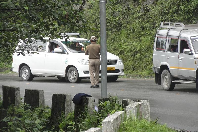 Permit checkpoint or the North Sikkim road